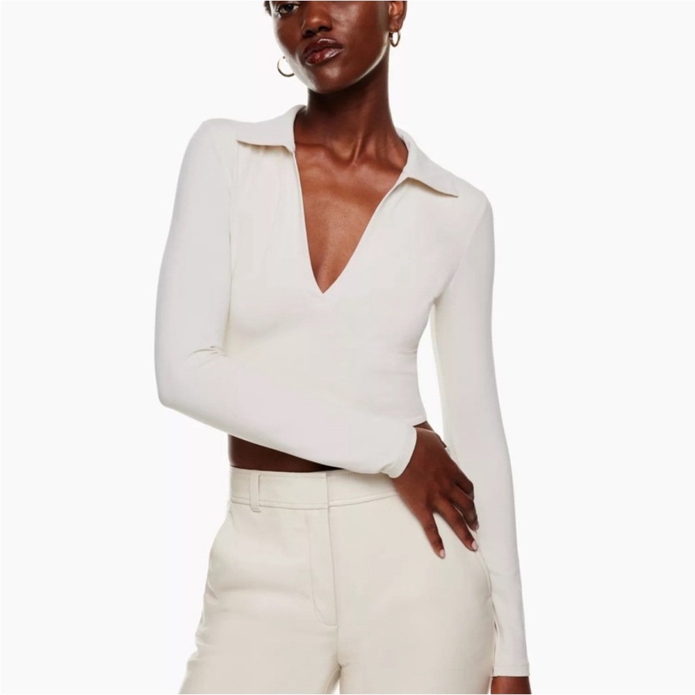 Babaton Contour Polo Longsleeve M matte pearl